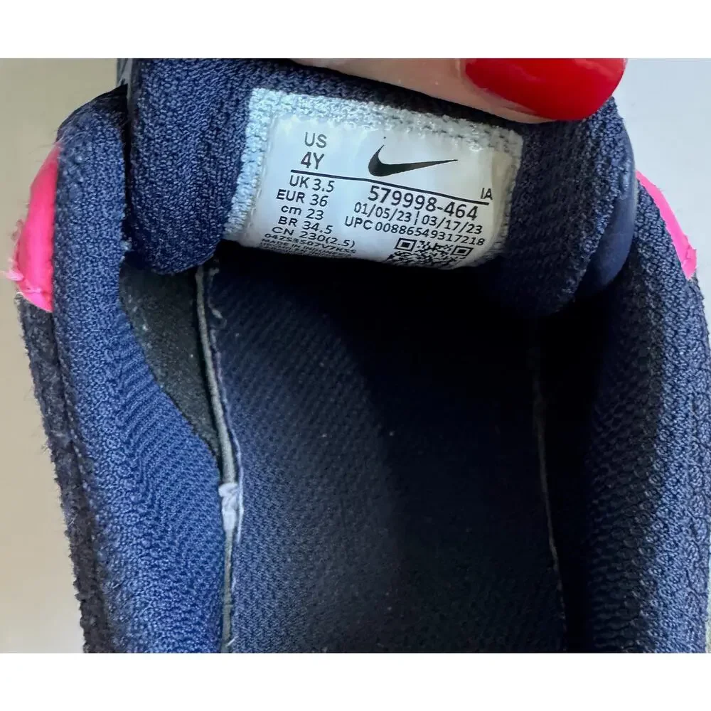 Nike Air Max Sneakers Navy Blue Pink Size Youth 4